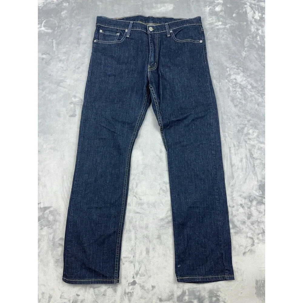 Levi's 513 Jeans Mens Size 33x30 Blue Slim Straight 5 Pocket Denim Dark Wash